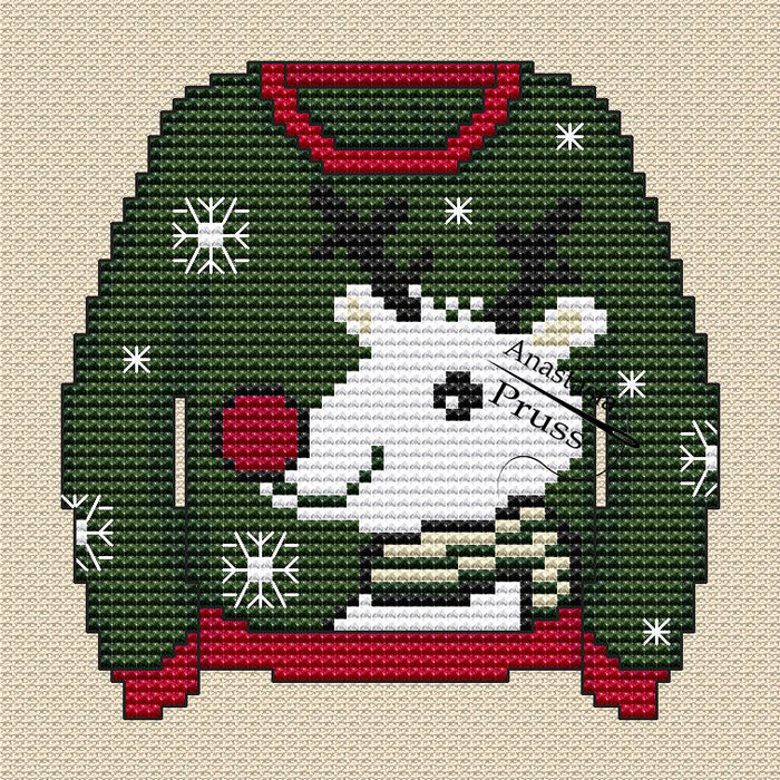 A sweater with a deer - PDF Cross Stitch Pattern