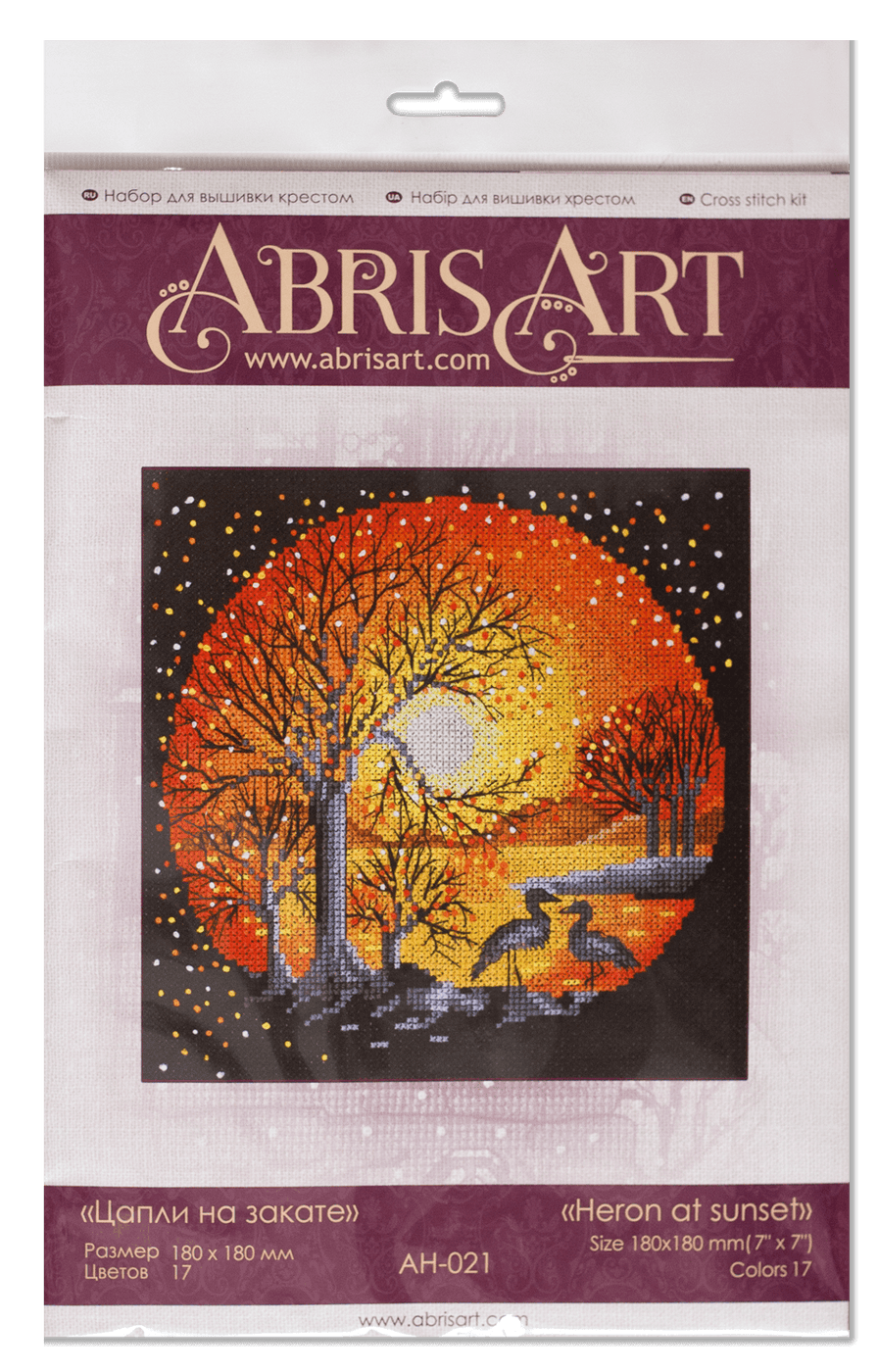 Counted Cross-stitch kit - Heron at sunset AH-021 — Wizardi