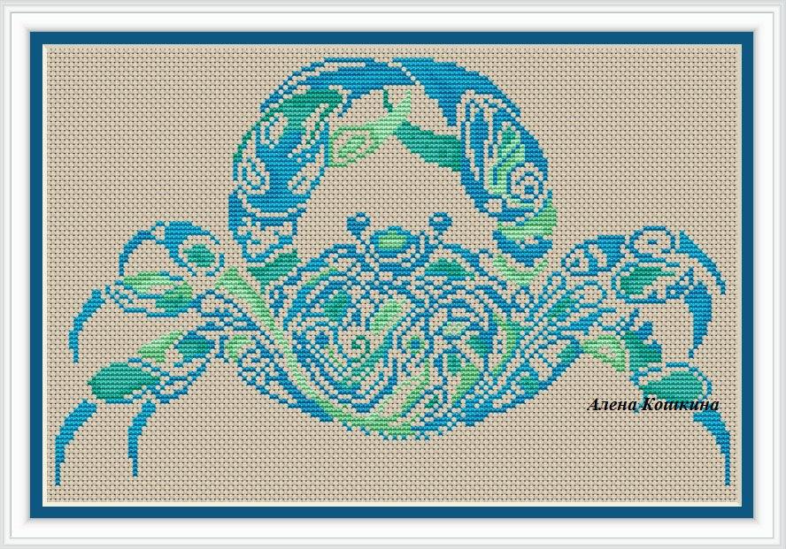 Crab - PDF Cross Stitch Pattern - Wizardi