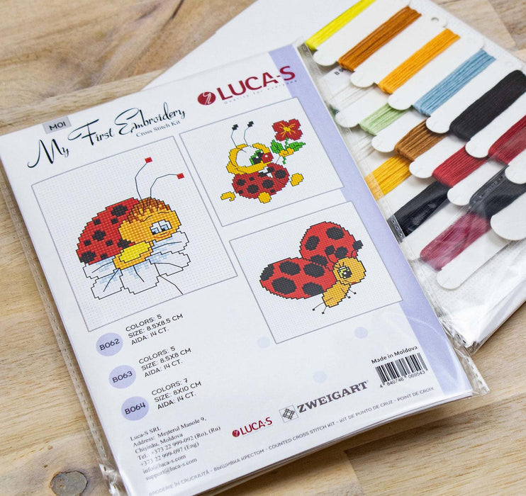 Ladybugs M01L Counted Cross-Stitch Kit for Beginners