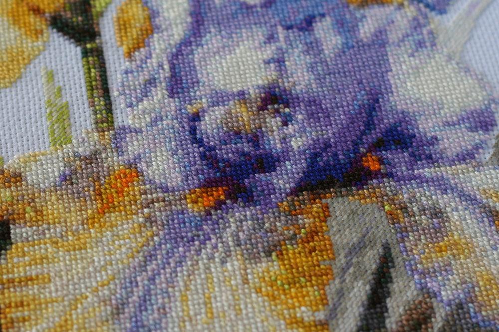 Cross stitch kit Irises AH-142 - Wizardi