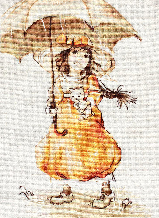 Girl with Umbrella B1065L Counted Cross-Stitch Kit