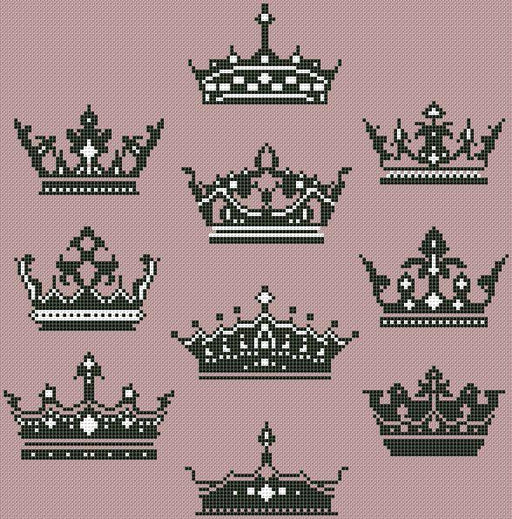 Crowns - PDF Free Cross Stitch Pattern - Wizardi