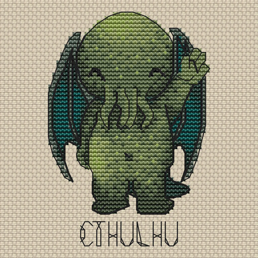 Cthulhu - PDF Cross Stitch Pattern - Wizardi