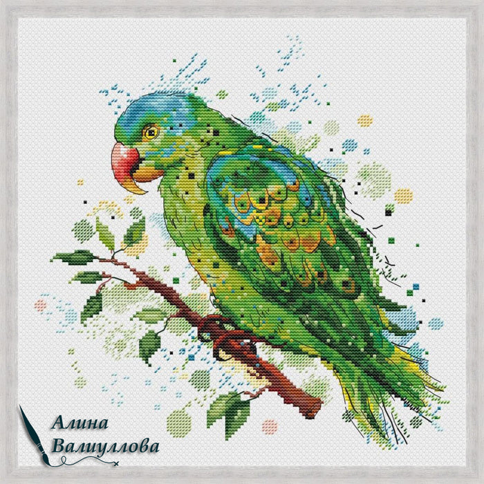 Green Parrot - PDF Cross Stitch Pattern