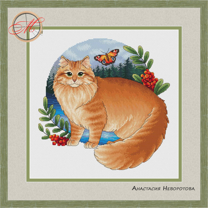 Siberian cat - PDF Cross Stitch Pattern