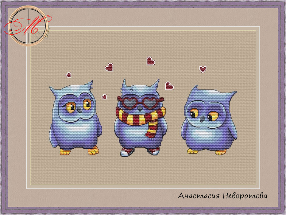 Owls in love - PDF Cross Stitch Pattern