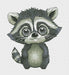 Cute Raccoon 2 - PDF Cross Stitch Pattern - Wizardi