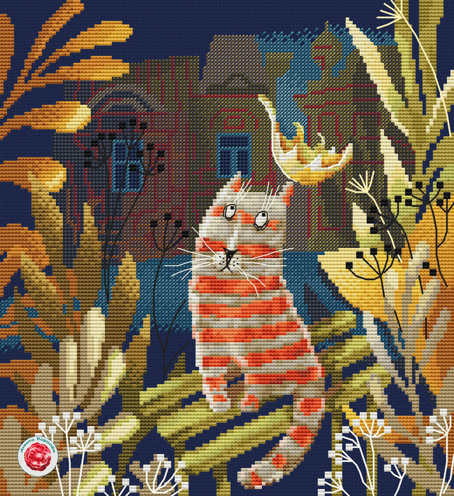 Autumn Cat - PDF Cross Stitch Pattern