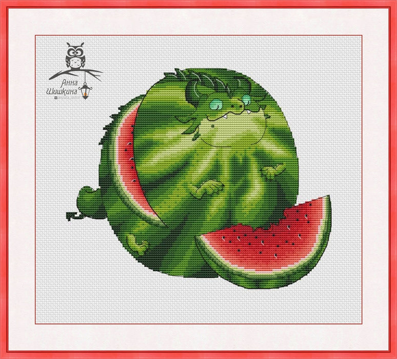 Dragonbread Watermelon - PDF Cross Stitch Pattern