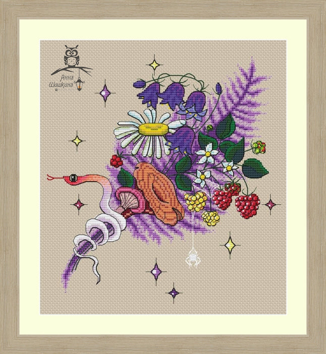 Forest bouquet. Violet - PDF Cross Stitch Pattern