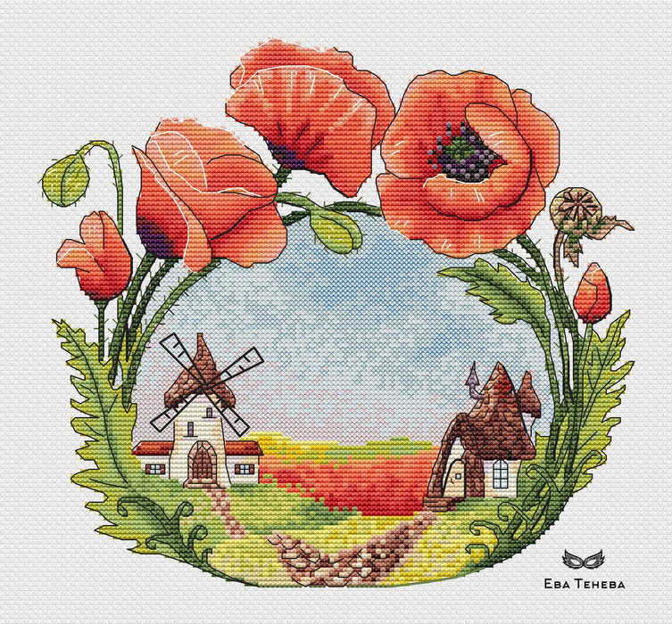 Poppy Summer - PDF Cross Stitch Pattern