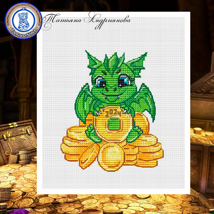 Dragon's Treasures - PDF Cross Stitch Pattern