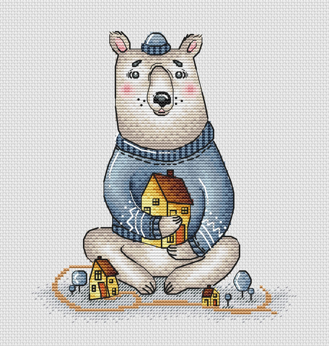 Winter bear - PDF Cross Stitch Pattern