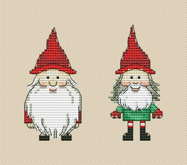 New Year's gnome  -  Free PDF Cross Stitch Pattern