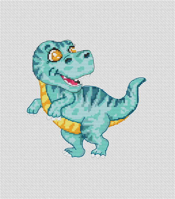 Funny dinosaur Tracks - PDF Cross Stitch Pattern