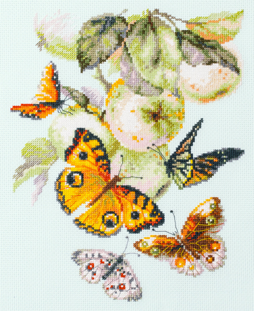 Butterflies and Apples 130-052 Counted Cross Stitch Kit by Magic Needle