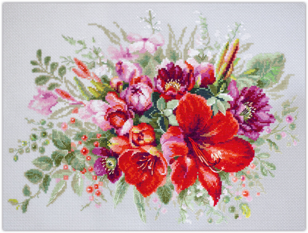 Amaryllis Bouquet 210-314 Counted Cross Stitch Kit by Magic Needle