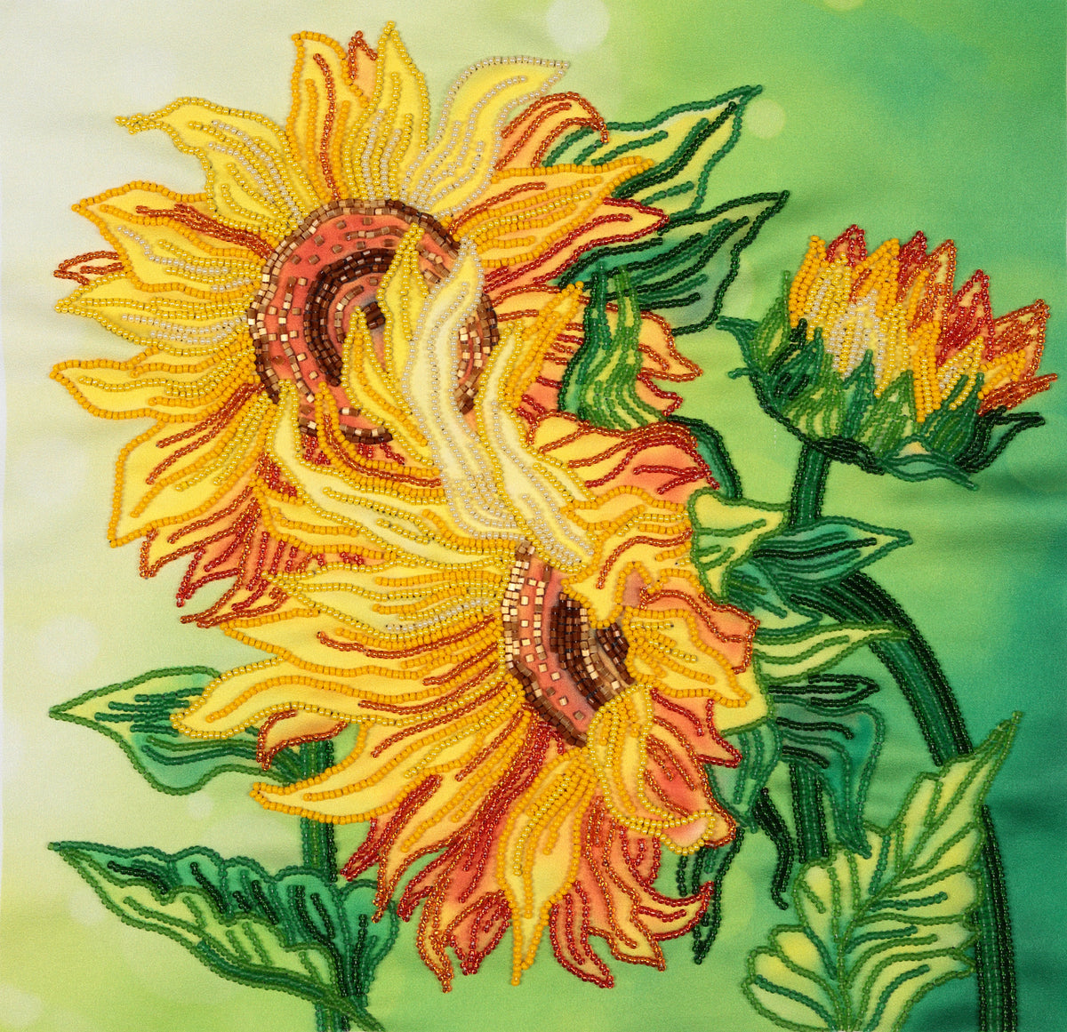 Sunflowers free-form bead embroidery kit flat product photo