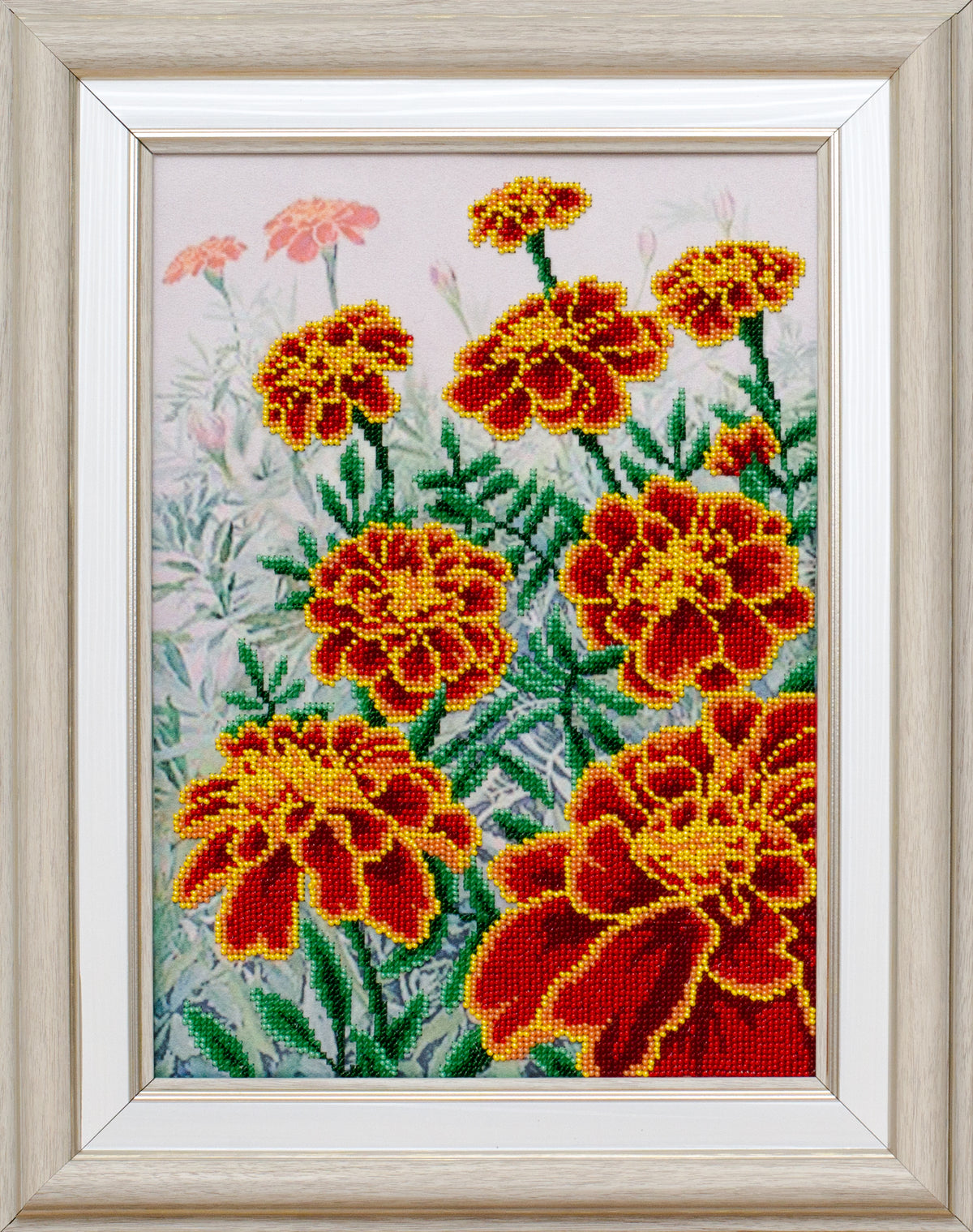 Marigolds bead embroidery kit flat product photo