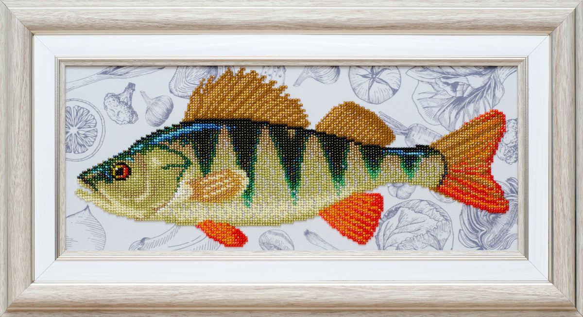 Perch bead embroidery kit flat product photo