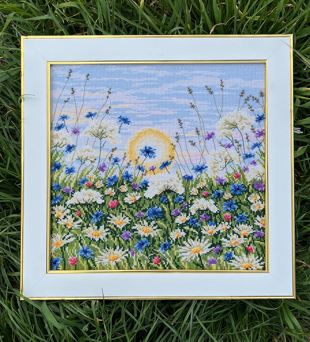 The Dawn of a New Day cross stitch kit materials
