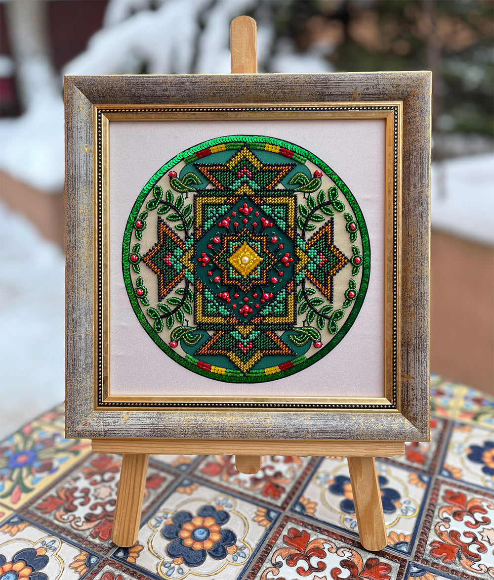 Mandala Tree of Life bead embroidery kit flat product photo