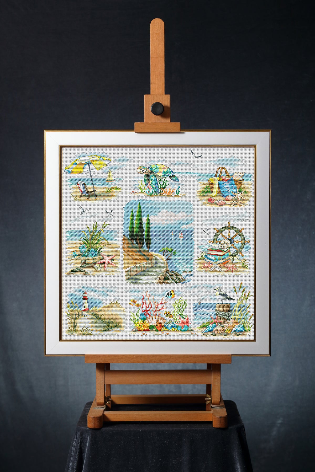 Cerulean Dream cross stitch kit flat product photo