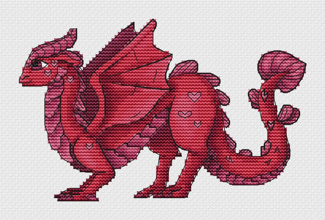 Dragon Heart - PDF Cross Stitch Pattern - Wizardi