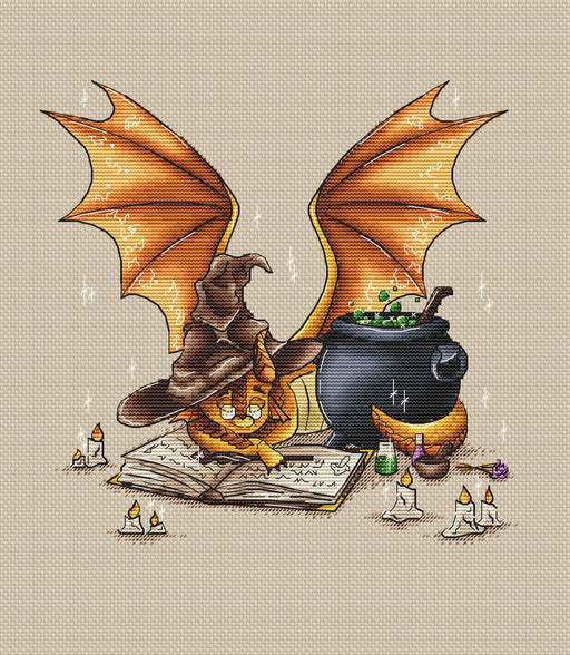 Dragon Wizard - PDF Cross Stitch Pattern - Wizardi