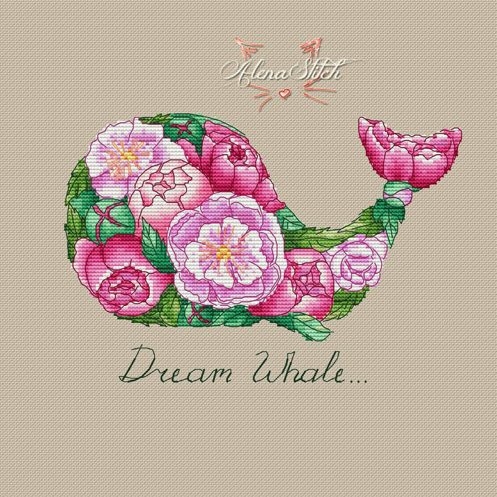 Dream Whale - PDF Cross Stitch Pattern - Wizardi