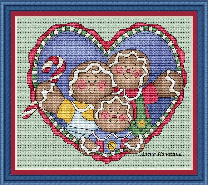 New Year's gingerbread №2 - PDF Cross Stitch Pattern