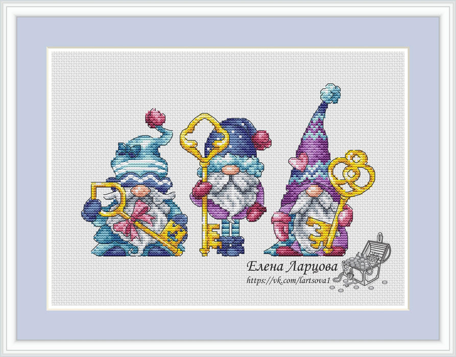 Dwarfs Keyholders - PDF Cross Stitch Pattern - Wizardi