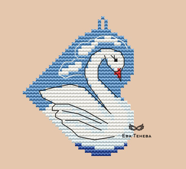 Valentines. Swan - PDF Cross Stitch Pattern