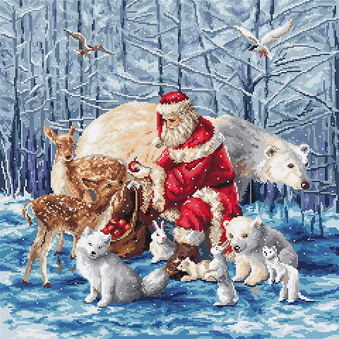 Santa and Friends L8082 Counted Cross Stitch Kit