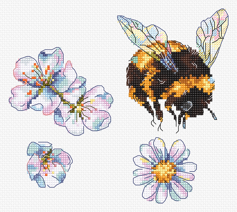 Furry Bumblebee L8820 Counted Cross Stitch Kit