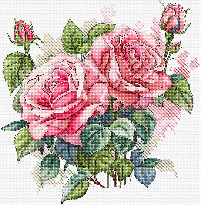 Pink Bloom L8093 Counted Cross Stitch Kit