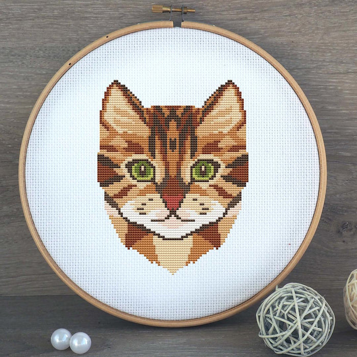 Brown cat - PDF Cross Stitch Pattern