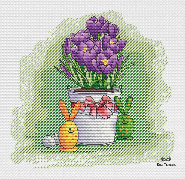 Crocuses for Easter - PDF Cross Stitch Pattern