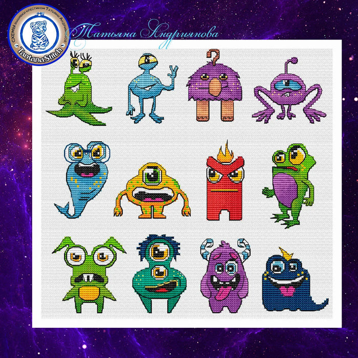 Toys. Aliens - PDF Cross Stitch Pattern