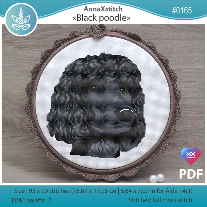 Black Poodle - PDF Cross Stitch Pattern