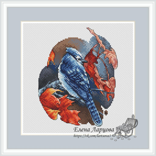 Exotic Birds. Jay - PDF Cross Stitch Pattern - Wizardi