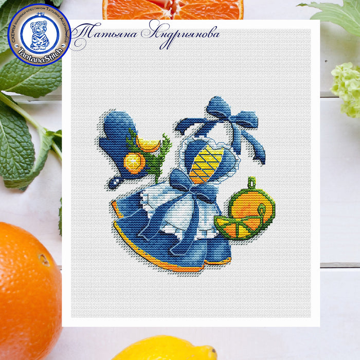 Fresh citrus fruit - PDF Cross Stitch Pattern