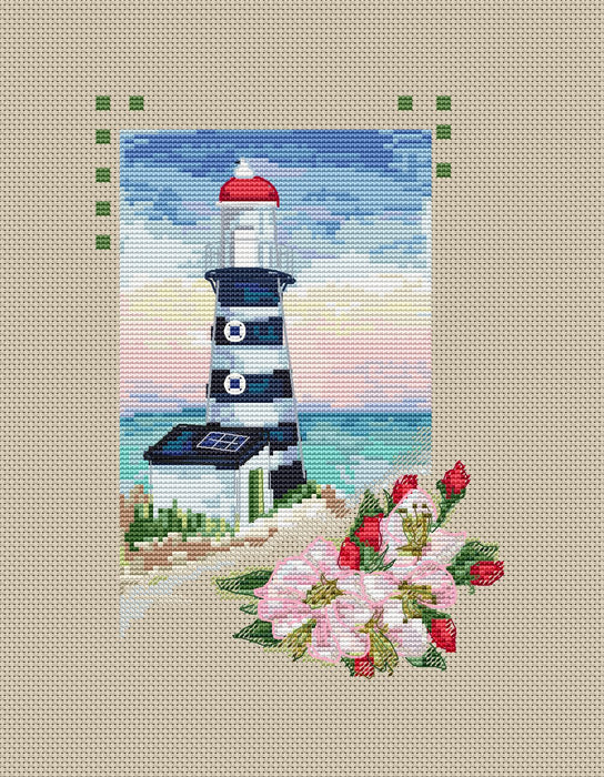 Lighthouse with Rosehip - PDF Cross Stitch Pattern