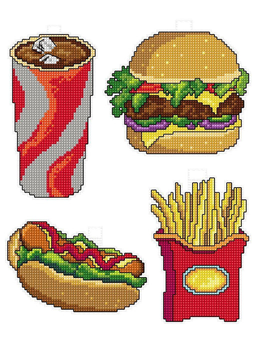 "Fast Food" 113CS Counted Cross-Stitch Kit - Wizardi