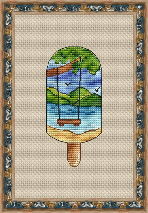 Ice Cream. Winged swing - PDF Cross Stitch Pattern