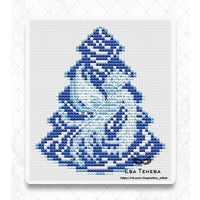Fir Tree Bird Blizzard - PDF Cross Stitch Pattern