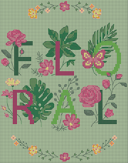 Floral Season - PDF Free Cross Stitch Pattern - Wizardi