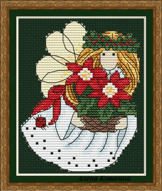 Flower Angel - PDF Cross Stitch Pattern - Wizardi