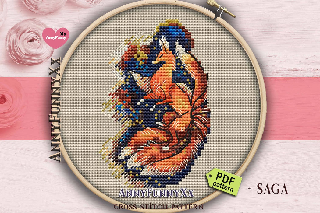 Nine tailed Fox - PDF Cross Stitch Pattern